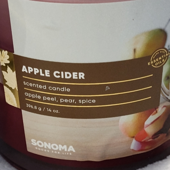 NEW! Sonoma Apple Cider 3 Wick Candle - Picture 4 of 6